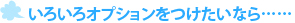 いろいろオプションをつけたいなら……